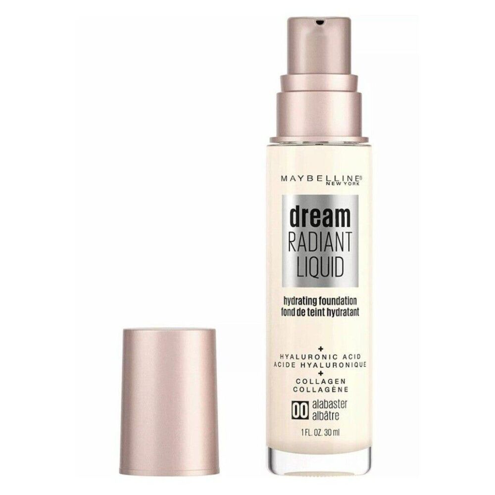 Maybelline Dream Radiant Liquid Foundation 00 Alabaster Hyaluronic NIB